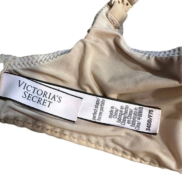 Victoria’s Secret Perfect Shape Bra Womens Padded Full Coverage Beige 34DD - Picture 8 of 8